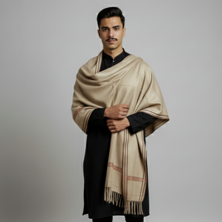 Basic Woolen Chino Green Traditional Shawl