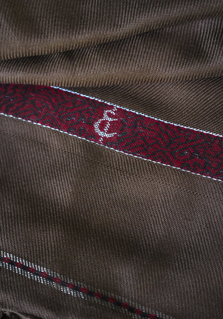Woolen Dark Olive Signature Shawl