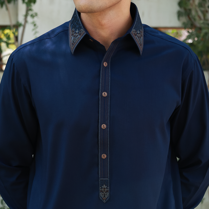 Classic Fit Emb Shirt Collar Suit