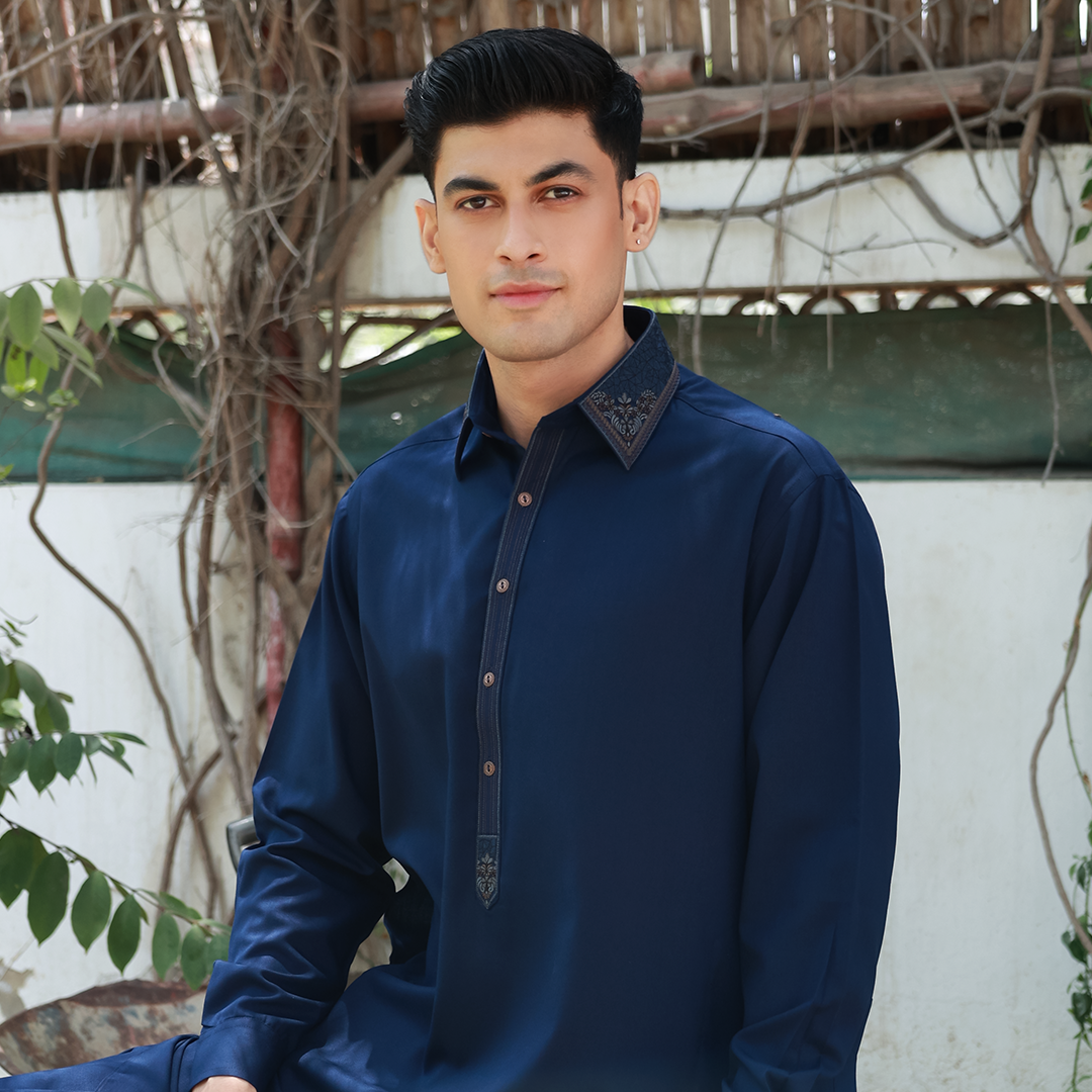 Classic Fit Emb Shirt Collar Suit