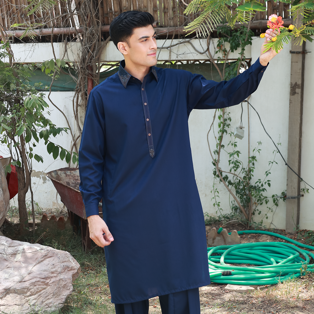 Classic Fit Emb Shirt Collar Suit