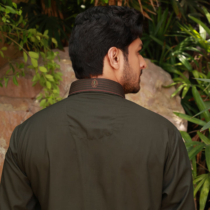 Classic Fit Emb Shirt Collar Suit