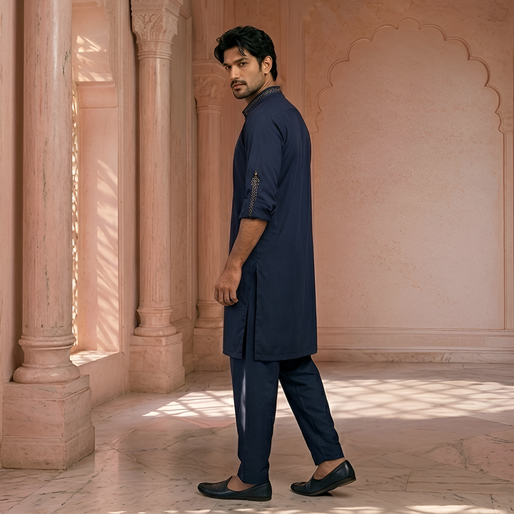 Classic Fit Emb Shirt Collar Suit