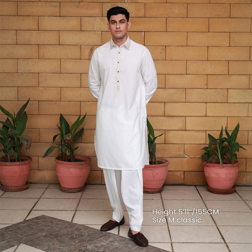 Classic Fit Emb Shirt Collar Suit