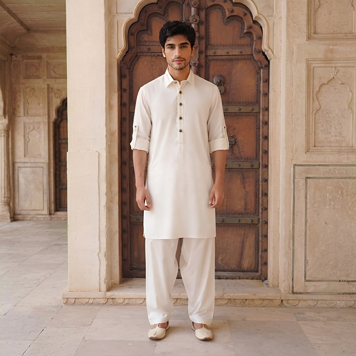 Classic Fit Emb Shirt Collar Suit