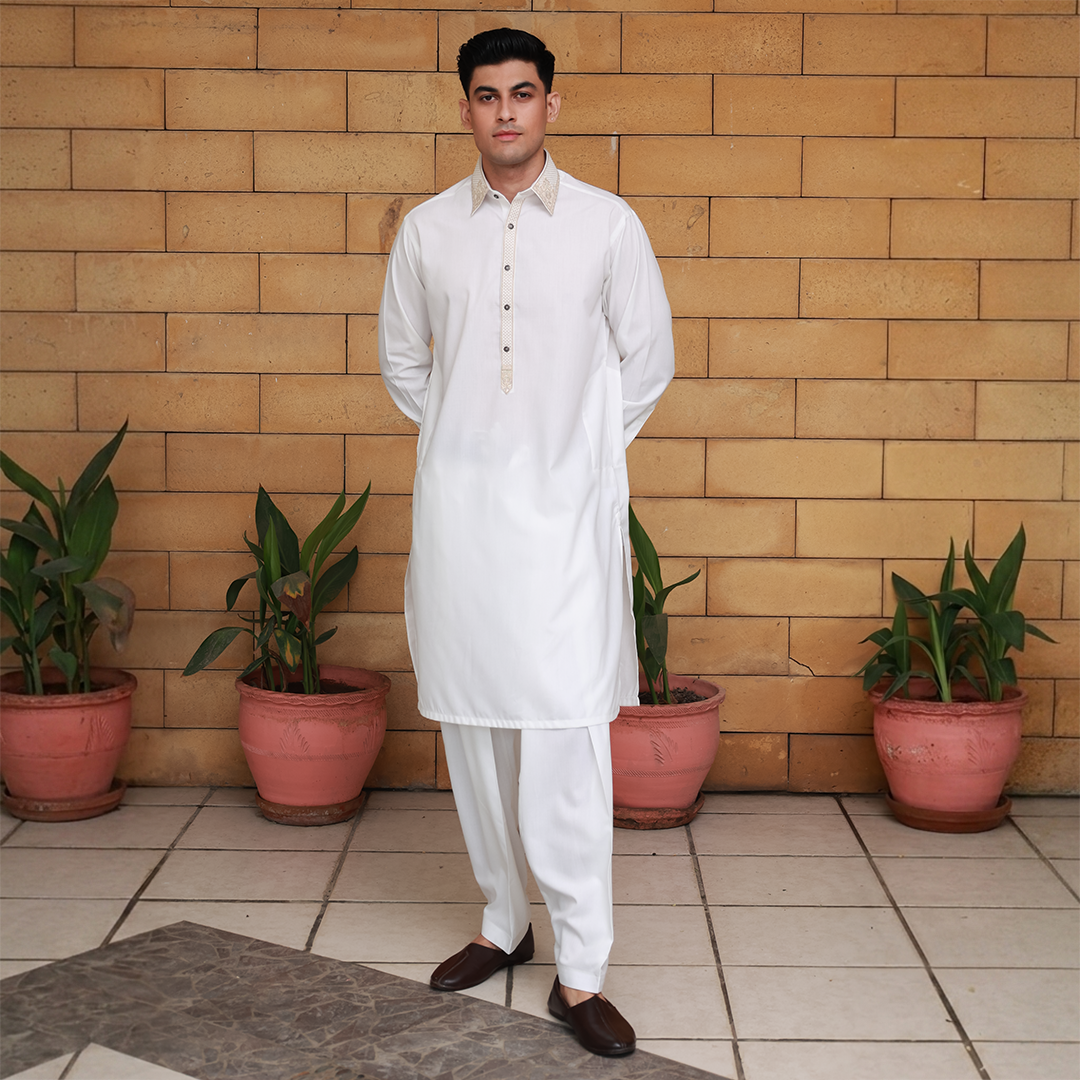 Classic Fit Emb Shirt Collar Suit