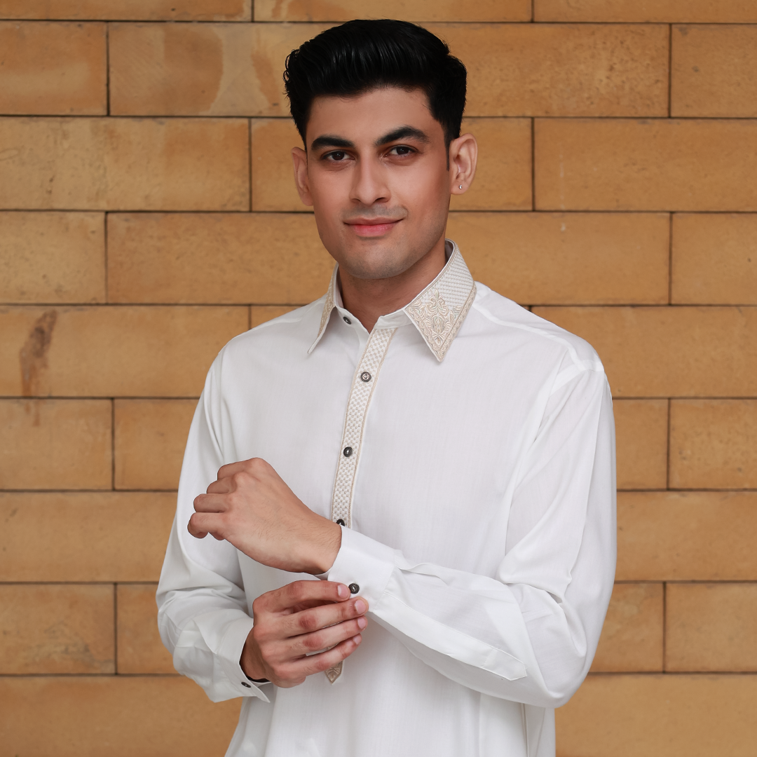 Classic Fit Emb Shirt Collar Suit