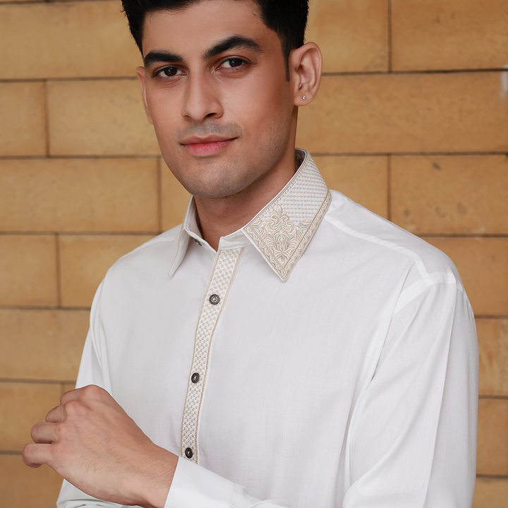 Classic Fit Emb Shirt Collar Suit