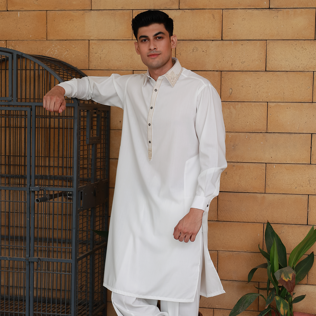 Classic Fit Emb Shirt Collar Suit