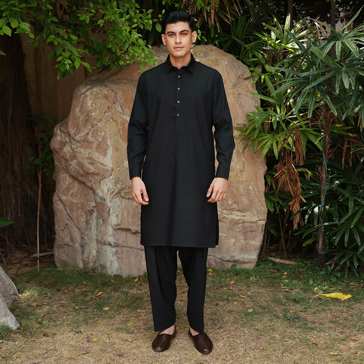 Classic Fit Shirt Collar Plain Suit
