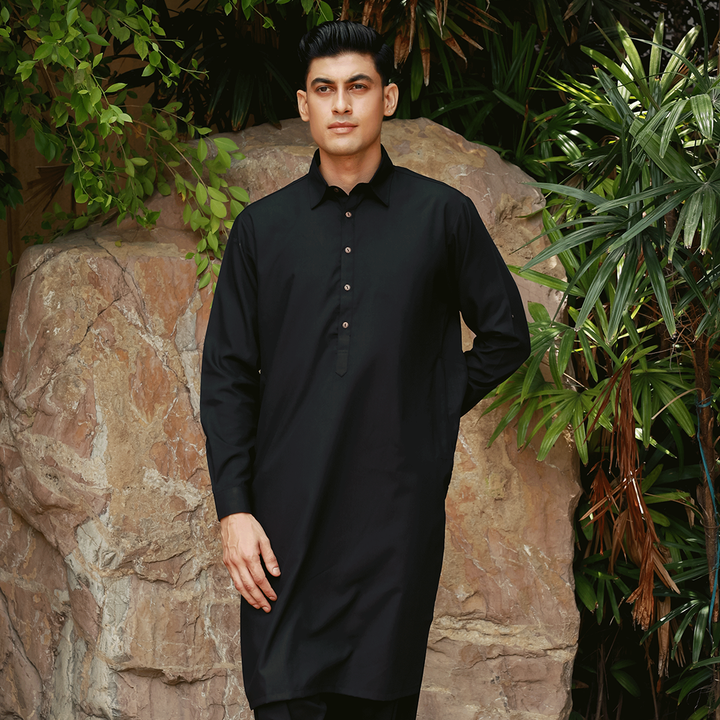 Classic Fit Shirt Collar Plain Suit