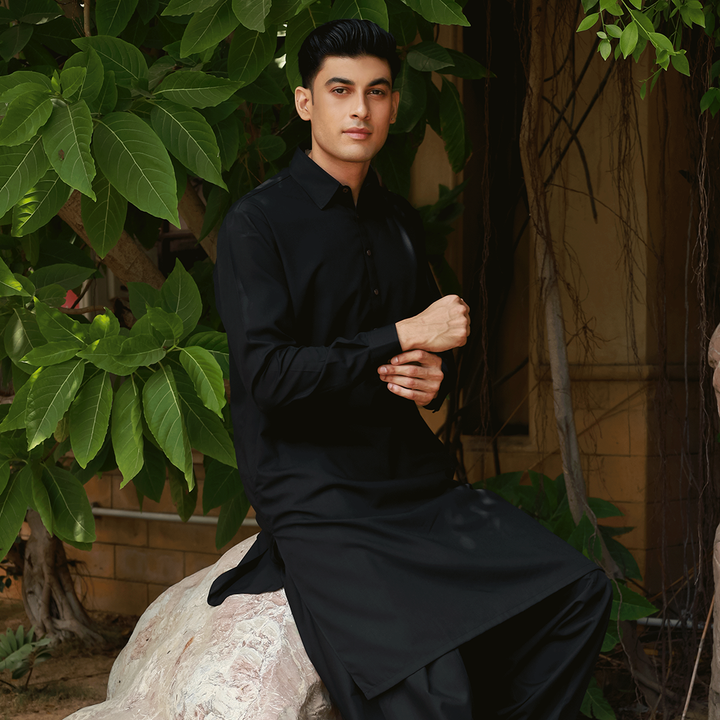 Classic Fit Shirt Collar Plain Suit
