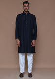 Classic Jamawar Navy Blazer Classic Fit Kurta