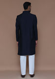 Classic Jamawar Navy Blazer Classic Fit Kurta