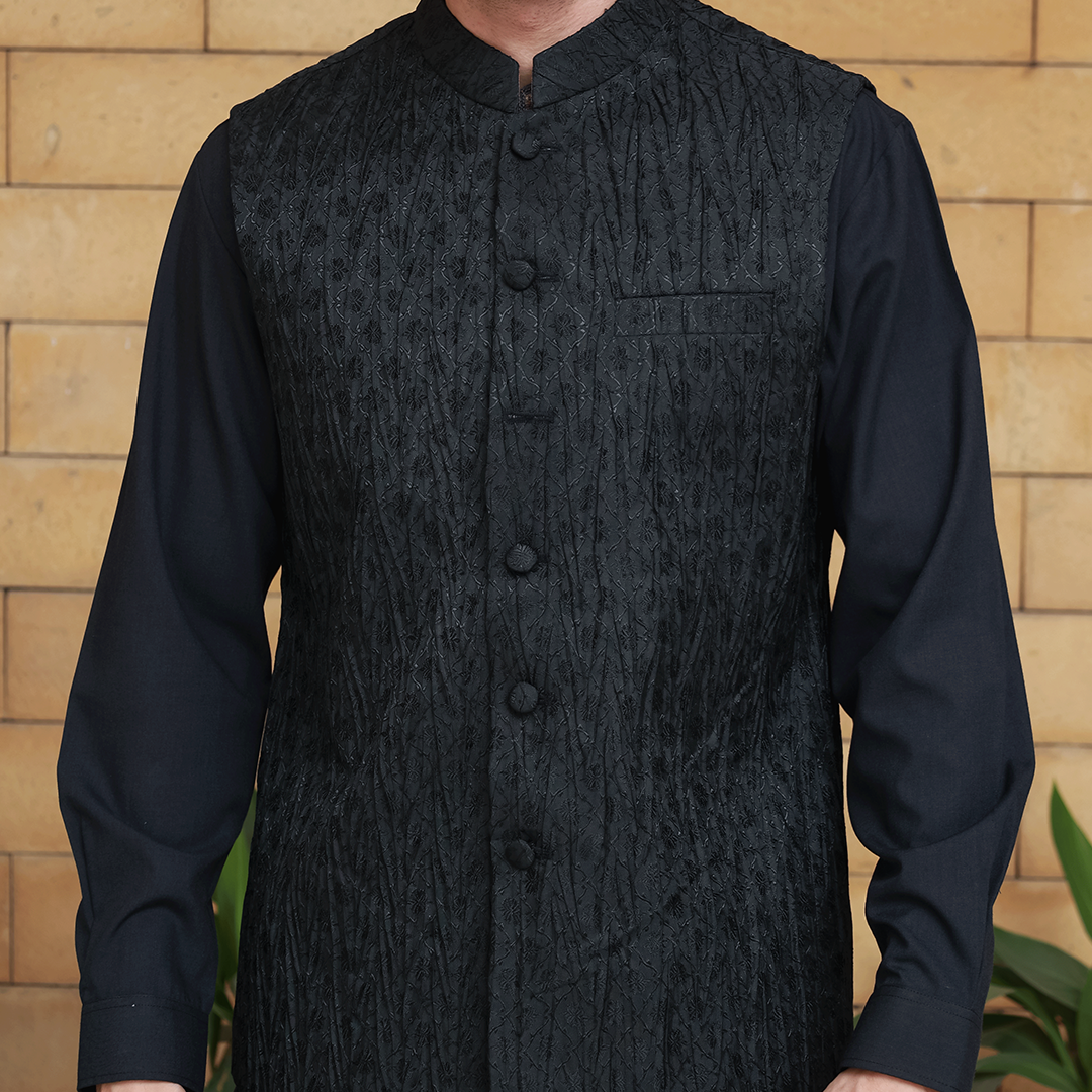 Classic Jamawar Tap Shoe Traditional Waistcoat