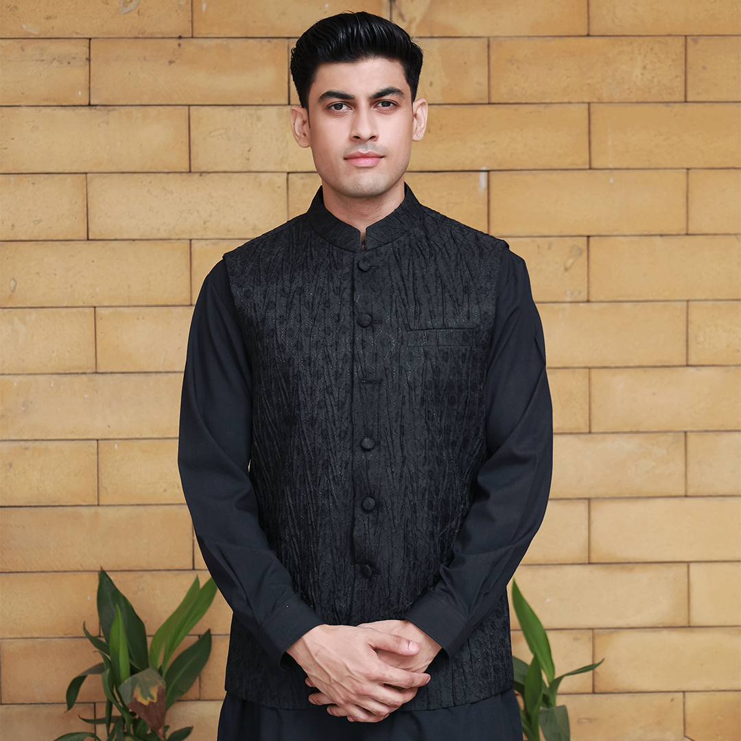 Classic Jamawar Tap Shoe Traditional Waistcoat