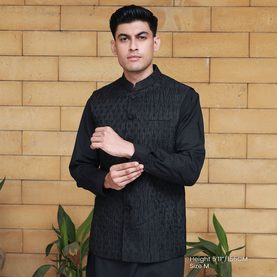 Classic Jamawar Tap Shoe Traditional Waistcoat