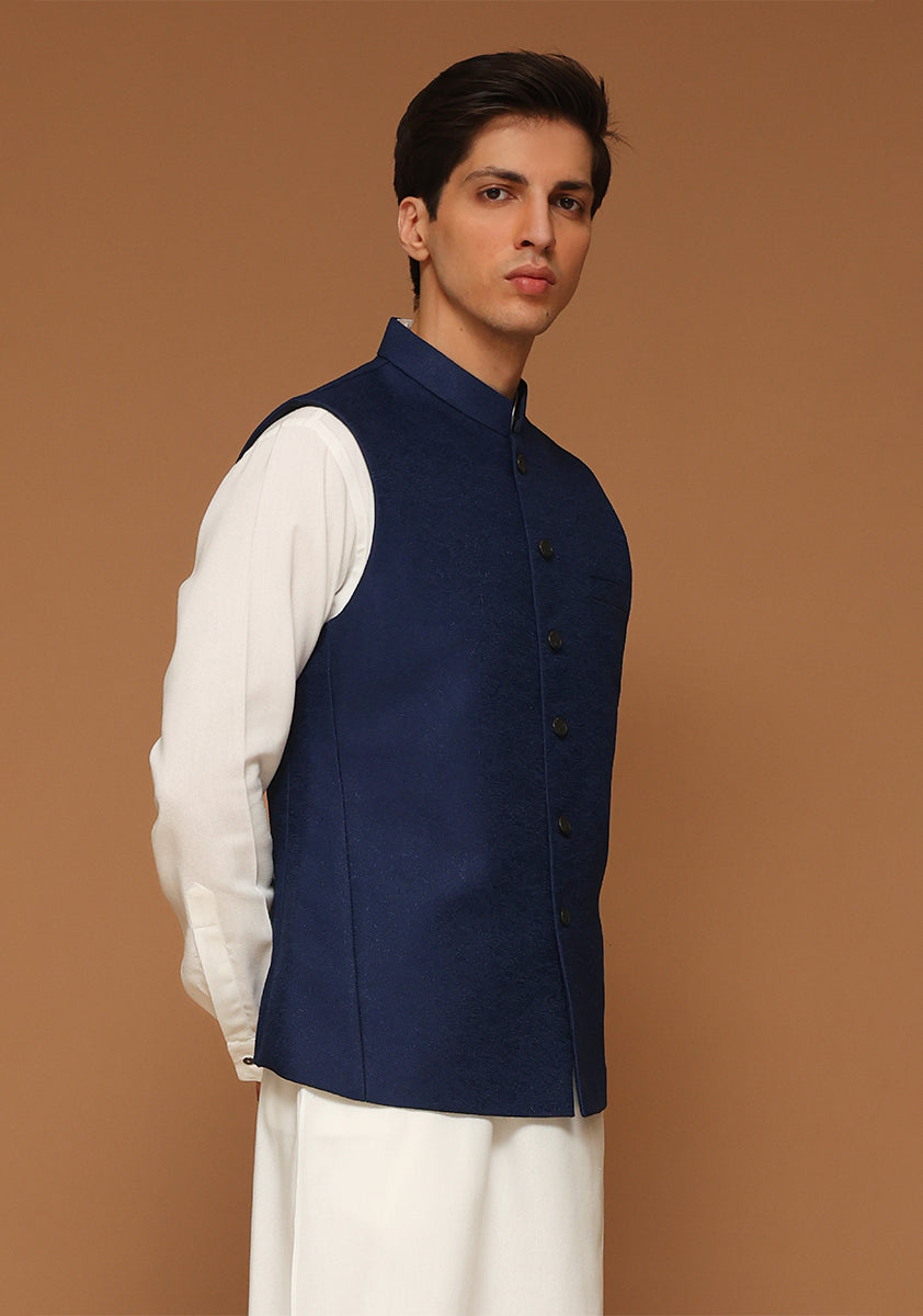 Kambal Jamawar Navy Blazer Slightly Defected Waistcoat