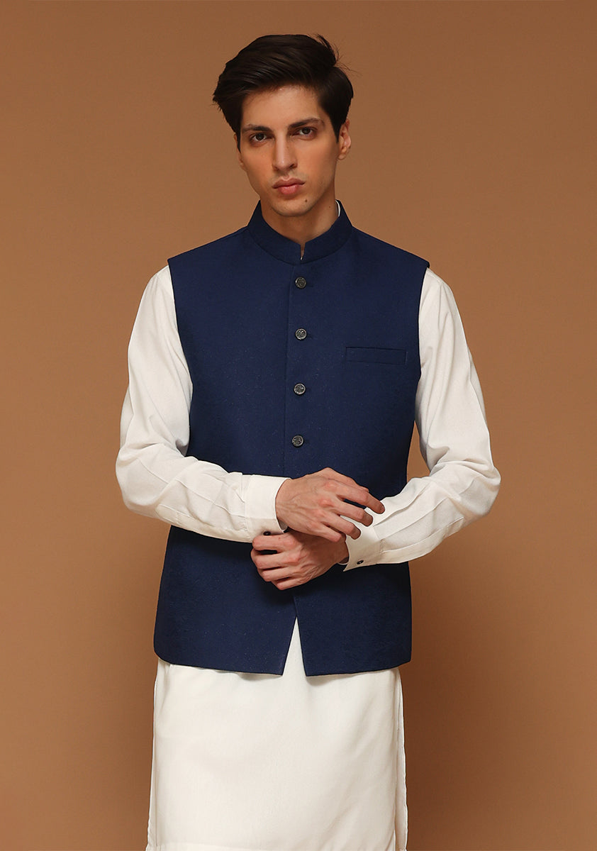 Kambal Jamawar Navy Blazer Slightly Defected Waistcoat