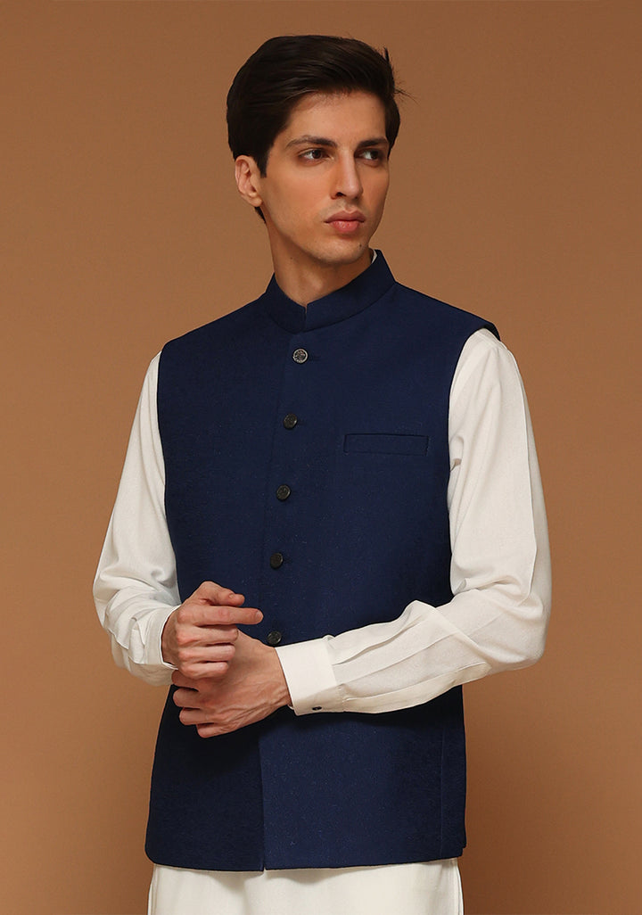 Kambal Jamawar Navy Blazer Slightly Defected Waistcoat