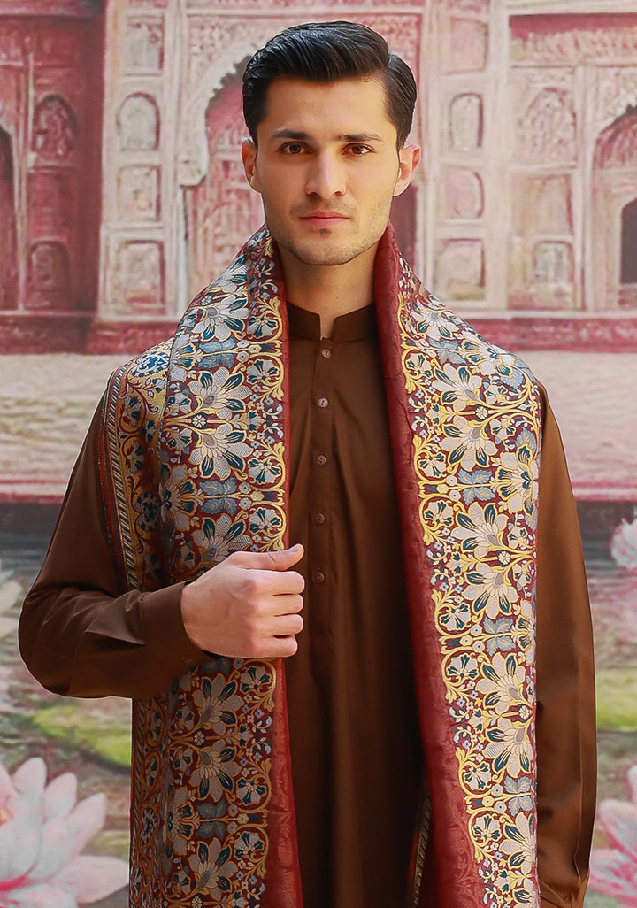 Masoori Oxblood Red Shawl