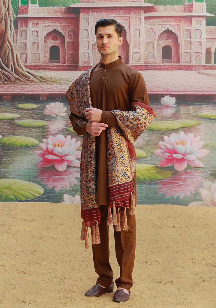 Masoori Oxblood Red Shawl