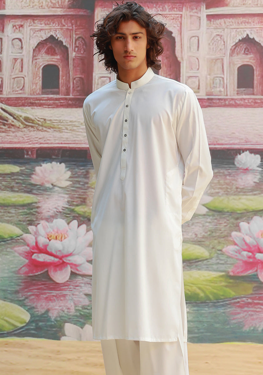 Poly Viscose Cloud Dancer Classic Fit Suit