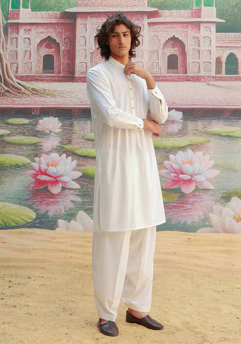 Poly Viscose Cloud Dancer Classic Fit Suit