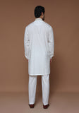 Classic Poly Viscose Cloud Dancer Slim Fit Embroidered Suit