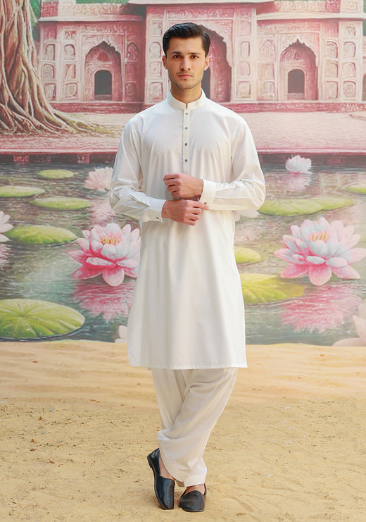 PV Cloud Dancer Slim Fit Plain Kameez Shalwar