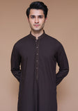 Classic Poly Viscose Coffee Bean Slim Fit Embroidered Suit