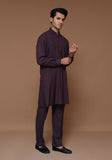 Classic Poly Viscose Deep Mahogany Slim Fit Plain Suit