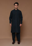 Classic Poly Viscose Ebony Classic Fit Embroidered Suit