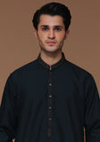 Classic Poly Viscose Ebony Classic Fit Embroidered Suit