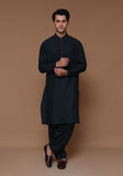 Classic Poly Viscose Ebony Classic Fit Embroidered Suit