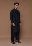 Classic Poly Viscose Ebony Classic Fit Embroidered Suit