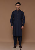 Classic Poly Viscose Maluki Navy Blazer Classic Fit Embroidered Suit