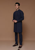 Classic Poly Viscose Maluki Navy Blazer Slim Fit Embroidered Suit