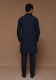 Classic Poly Viscose Maluki Navy Blazer Slim Fit Embroidered Suit