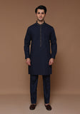 Classic Poly Viscose Maluki Navy Blazer Slim Fit Embroidered Suit