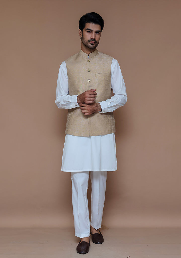 Zari Karandi Sesame Traditional Slightly Defected Waistcoat