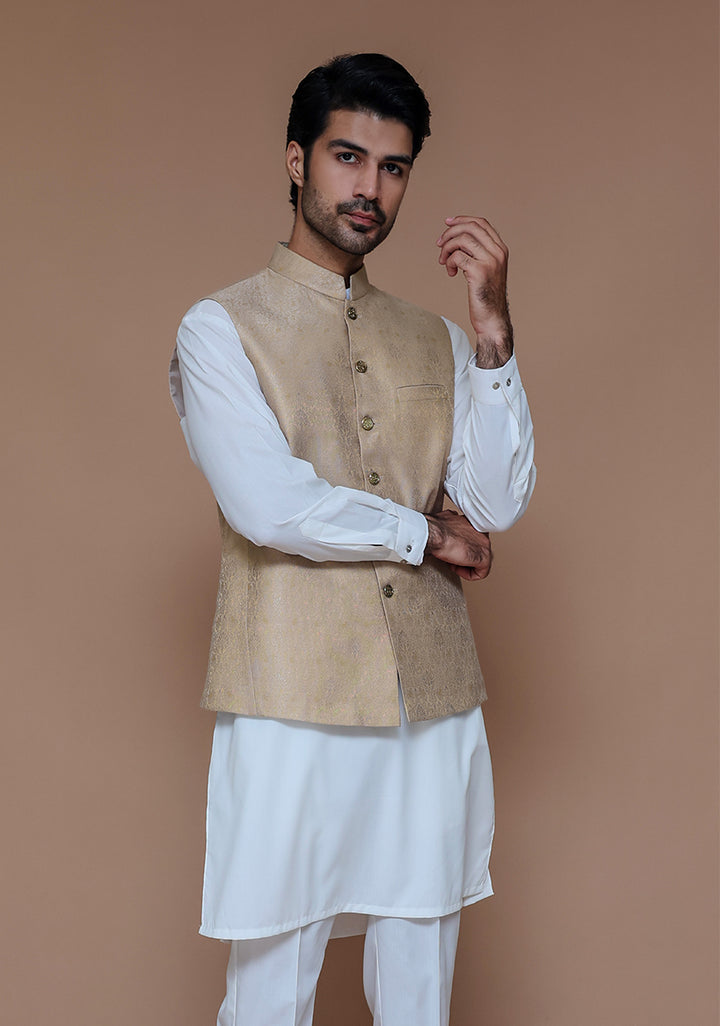 Zari Karandi Sesame Traditional Slightly Defected Waistcoat