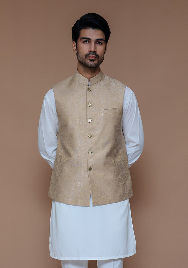 Zari Karandi Sesame Traditional Slightly Defected Waistcoat