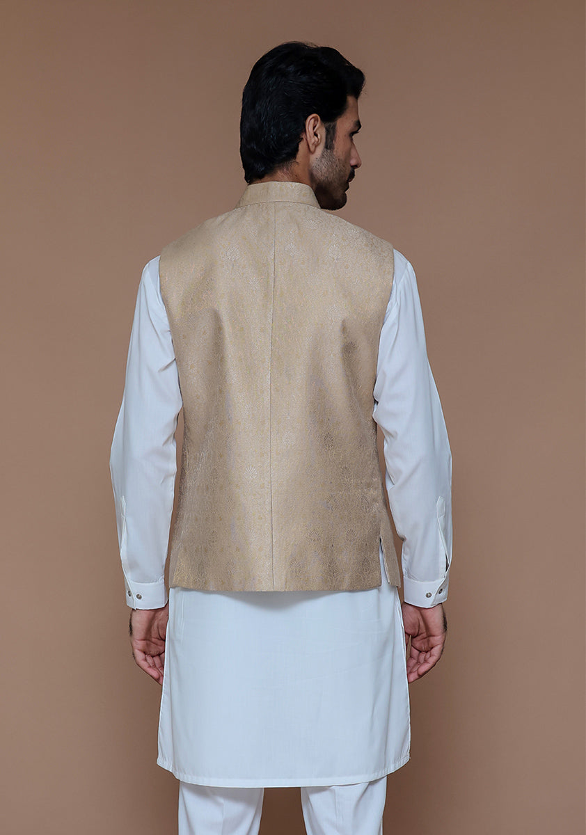 Zari Karandi Sesame Traditional Slightly Defected Waistcoat