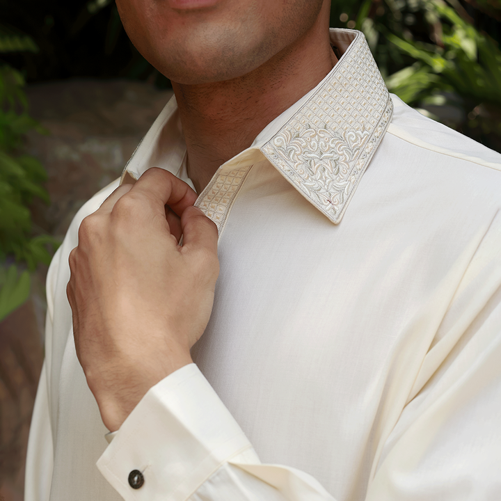 Classic Fit Emb Shirt Collar Suit