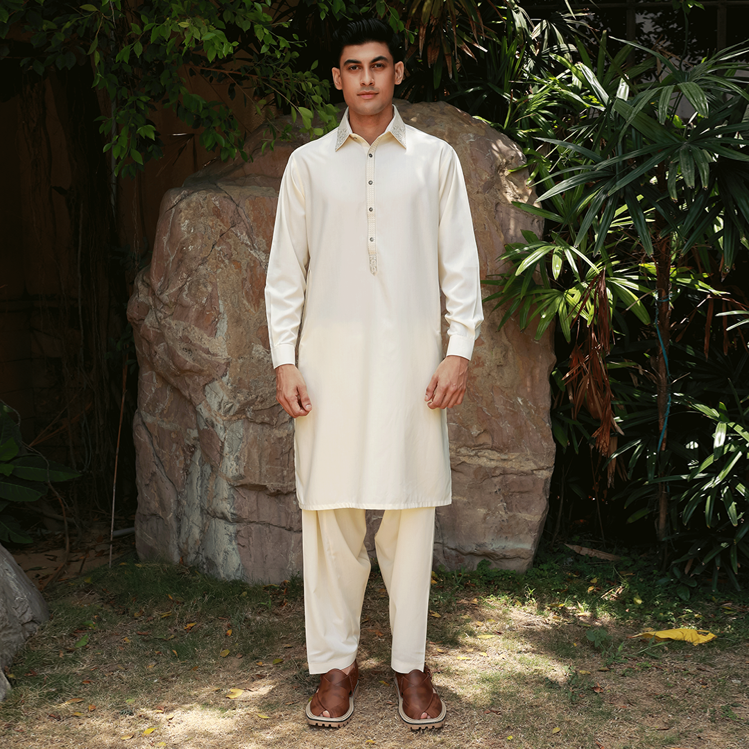 Classic Fit Emb Shirt Collar Suit