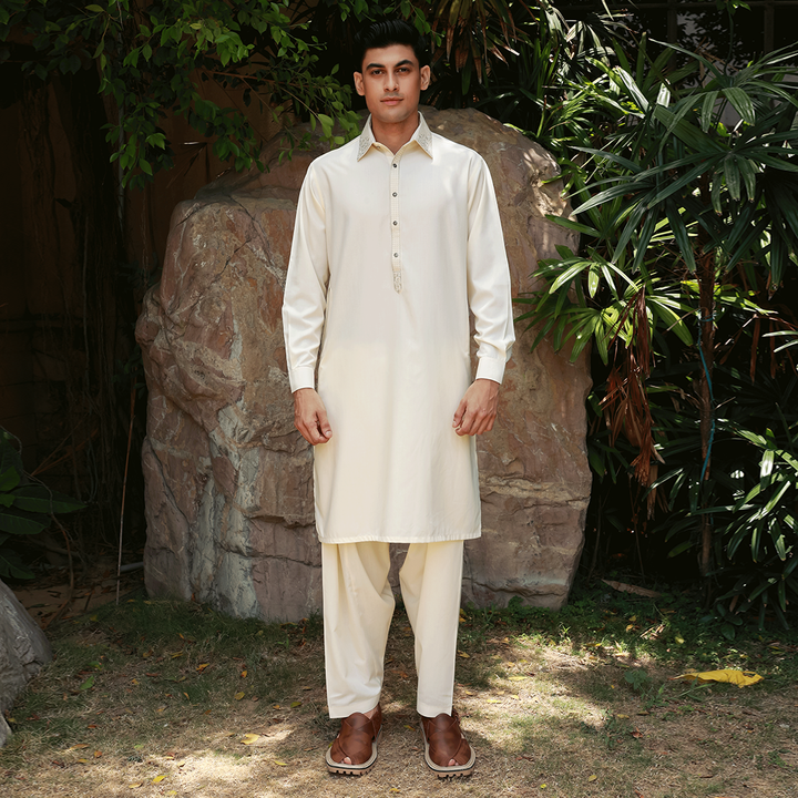 Classic Fit Emb Shirt Collar Suit
