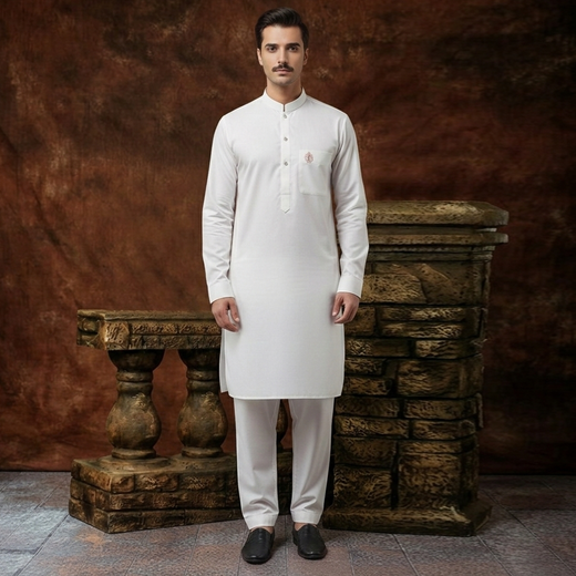Cotton Silk Cloud Dancer Slim Fit Suit