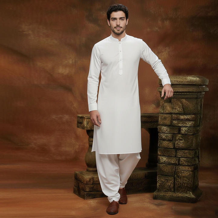Cotton Silk Cloud Dancer Slim Fit Suit