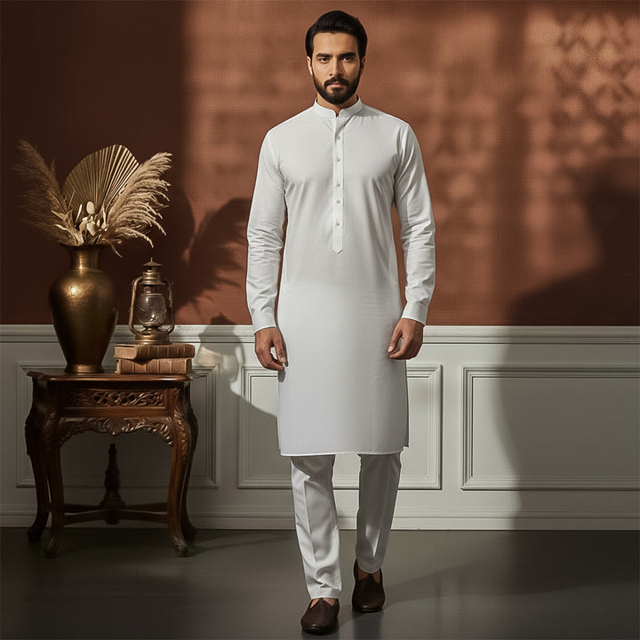 Poly Viscose Cloud Dancer Slim Fit Suit